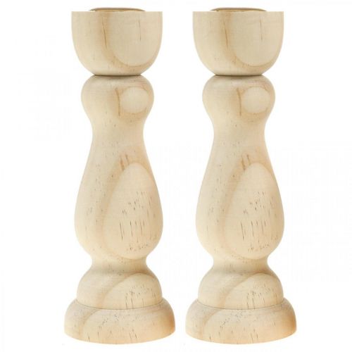 Artikel Kerzenhalter Holz Tischdeko für Stabkerzen H17cm 2 St