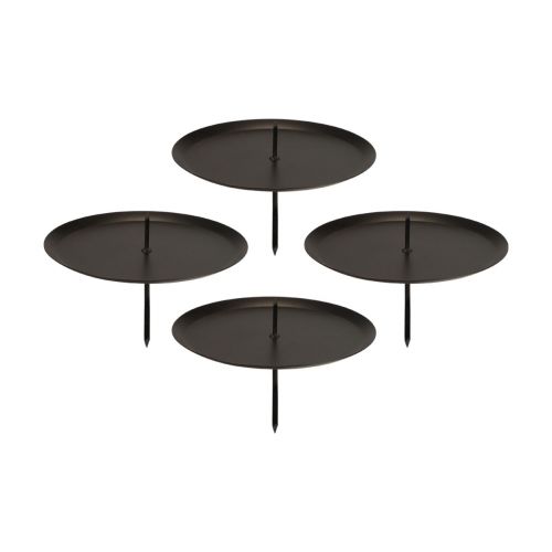 Kerzenhalter zum Stecken Schwarz Kerzenhalter Dorn Ø8cm 4 St