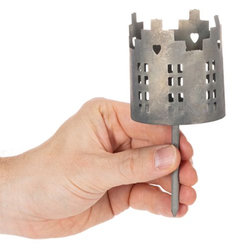 Teelichthalter und Kerzenhalter mit Dorn Häuser Design 6cm 2St | Floristik24.de