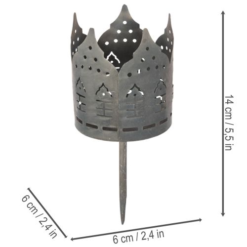 Teelichthalter mit Steckdorn Häuser Halter für Stumpenkerzen 6cm 2St | Floristik24.de