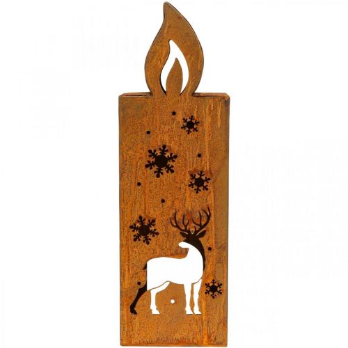 Floristik24 Teelichthalter Weihnachten Edelrost Hirsch Kerze 35x11cm