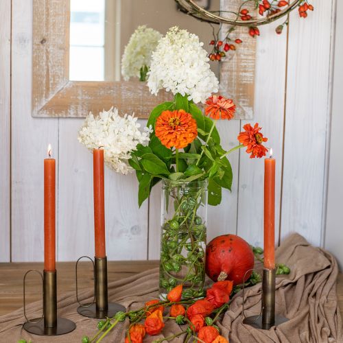 Floristik24 Kerzenständer Metall Kerzenleuchter Messing Optik Ø10cm