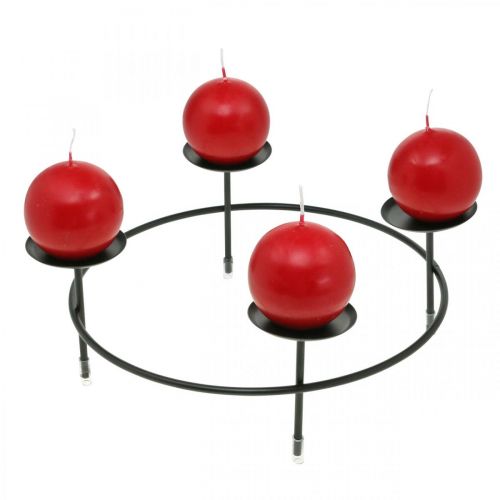 Artikel Kerzenständer für 4 Kerzen Schwarz Metall Tischdeko Ø23,5cm 2St