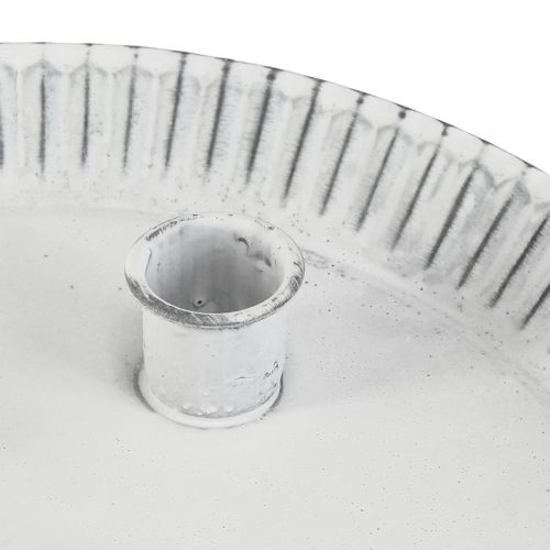 Artikel Kerzenteller Kuchenform mit 4 Kerzenhaltern Weiß Ø25cm