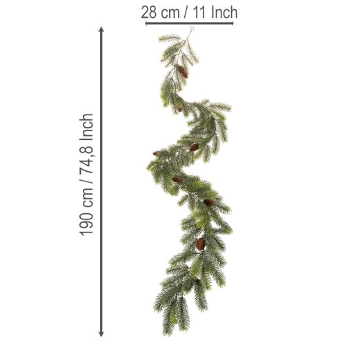 Deko Zweig Kiefer Künstliche Girlande für winterliche Arrangements 190cm | Floristik24.de