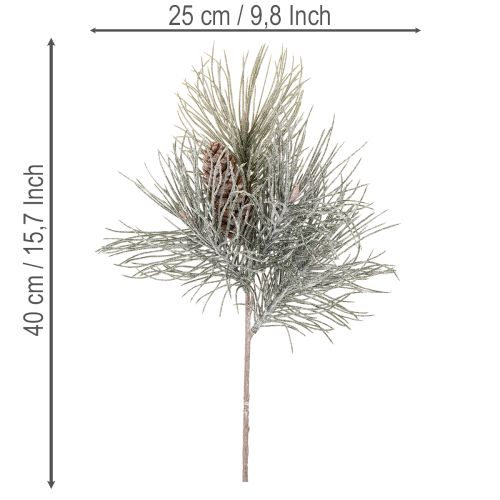 Künstlicher Kiefernzweig mit Zapfen winterlich 40cm | Floristik24.de