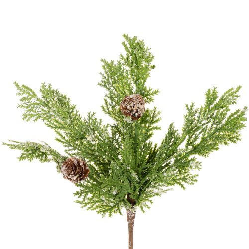 Künstlicher Kiefernzweig mit Zapfen Beschneit 28cm 6St