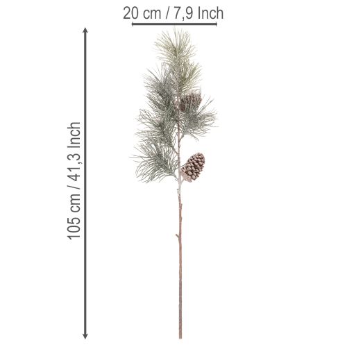 Künstlicher Kiefernzweig mit Zapfen und langen Nadeln 105cm | Floristik24.de