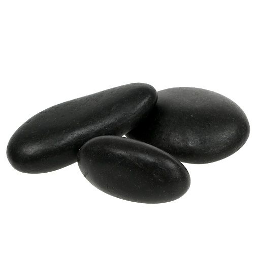 Floristik24 Kieselsteine Schwarz 4cm - 7cm 1kg