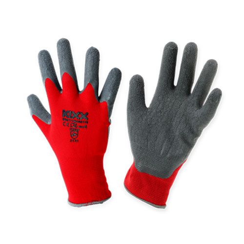 Floristik24 Kixx Nylon Gartenhandschuhe Gr.8 Rot, Grau