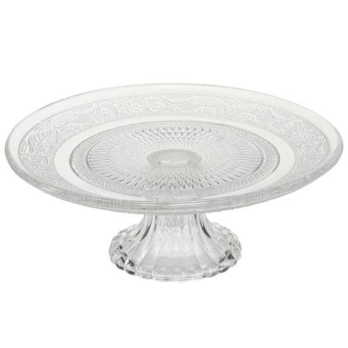 Floristik24 Klassische Glas-Tortenplatte auf Fuß - Elegant für jede Feier Ø 20cm