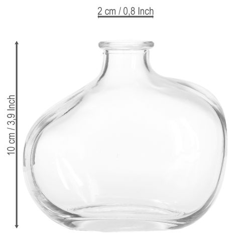 Floristik24 Kleine Glasvase modern Mini Vase Glas Klar 11×6×10cm 3St