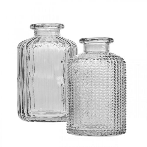 Floristik24 Kleine Vasen Glasvase Blumenvasen Glas Ø6cm H10cm 2St