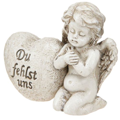 Artikel Kleiner Deko Engel mit Herz und Spruch Creme H5cm 6 St