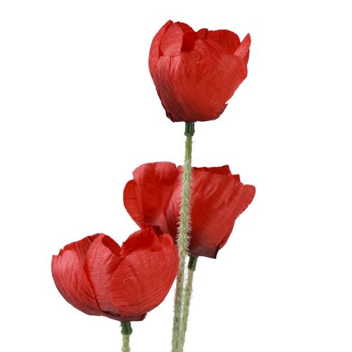 Künstliche Blumen Mohn Rot 50cm