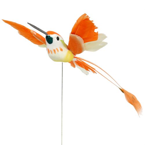 Floristik24 Kolibri am Draht zum Stecken Pink, Orange 17cm 6St