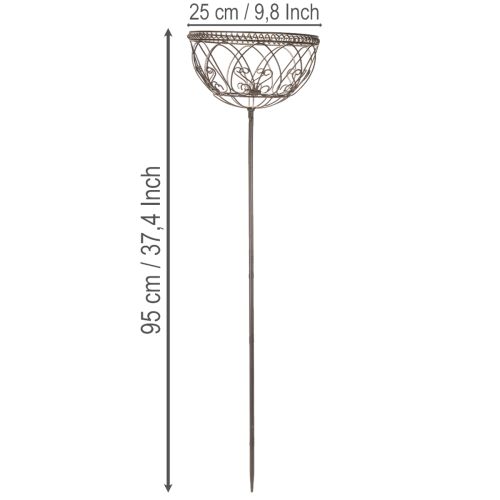 Artikel Metallkorb Garten Vintage Stil Dekorationsartikel für stilvolle Outdoor Nutzung 95cm