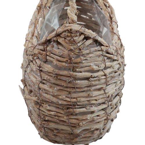 Floristik24 Korb mit Henkel Weidenkorb Weiß gewaschen 18×11×11cm