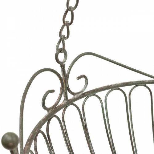 Floristik24 Blumenampel Deko-Pflanzkorb Rost Weiß gewaschen Metall Ø28/22cm 2er-Set