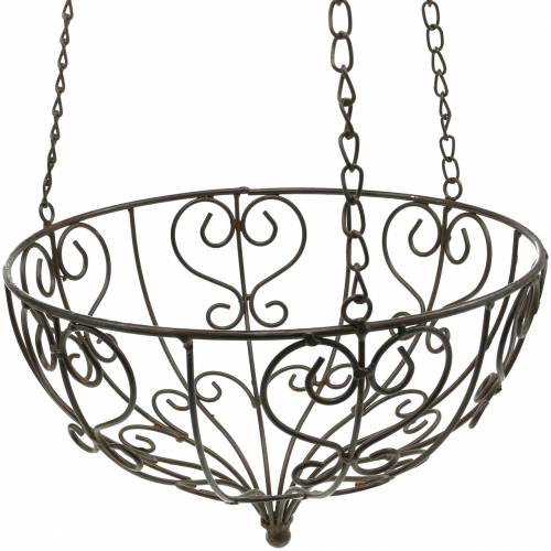 Deko-Pflanzkorb zum Hängen Rostbraun Ø26cm-540522-025-708 preiswert