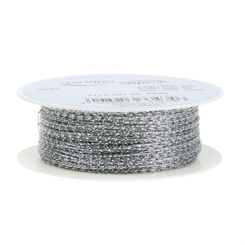 Floristik24 Kordel Silber Ø1mm 100m