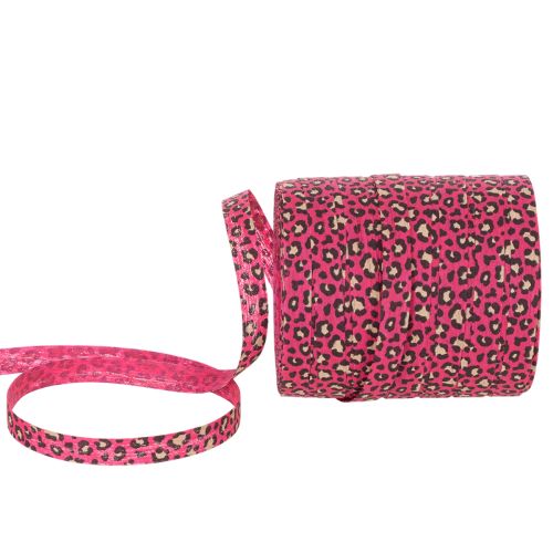 Dekoband Leoprint Pink Kräuselband für Geschenkverpackungen und Basteln 10mm 100m