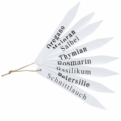 Floristik24 Pflanzstecker Kräuterstecker Weiß 2cm H17,5cm 8 St