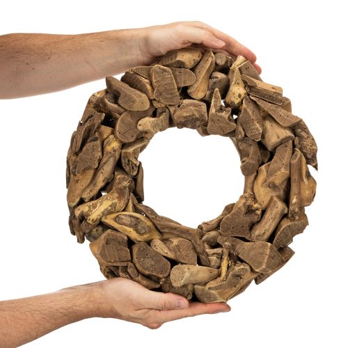 Dekokranz aus Holzstücken natur rund 35cm | Floristik24.de