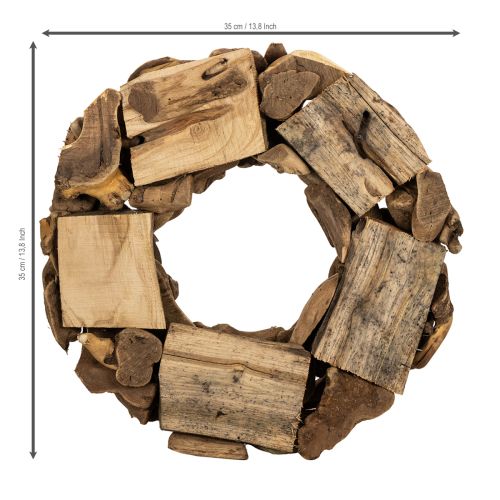 Dekokranz aus Holzstücken natur rund 35cm | Floristik24.de