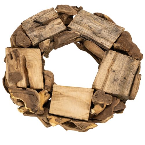 Dekokranz aus Holzstücken natur rund 35cm | Floristik24.de