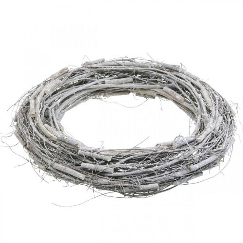 Floristik24 Deko Kranz Ø50cm geweißt Ulmenzweige mit Reben Türkranz groß