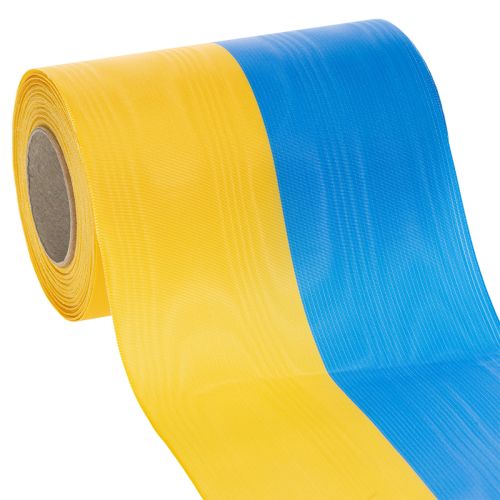 Kranzbänder Moiré 150mm in Blau-Gelb - Premium Trauerband & Dekoband, Feierlichkeiten, Schleifenband