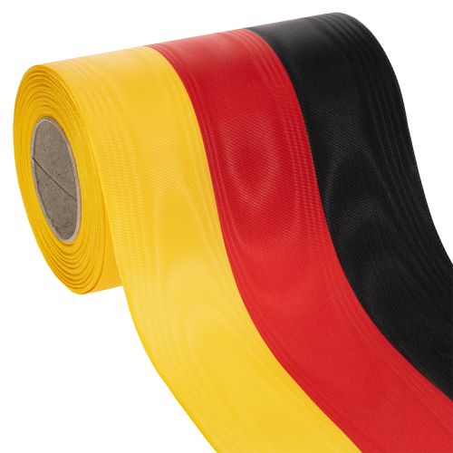 Kranzbänder Moiré 150mm schwarz-rot-gold mit französischem Moiré-Effekt, 25m Rolle für Dekoration und Trauerfeiern kaufen | Floristik24.de