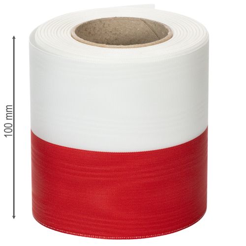 Artikel Kranzbänder Moiré Weiß-Rot 100 mm