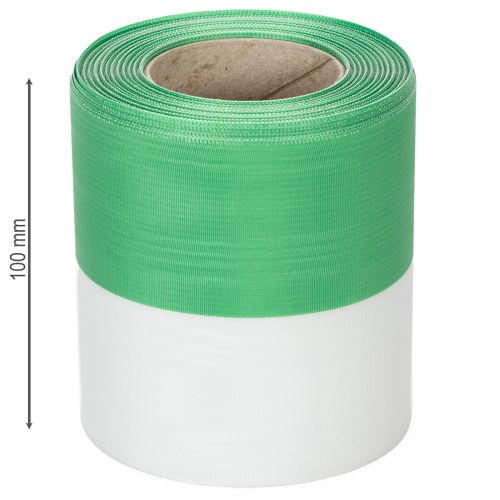 Artikel Kranzbänder Moiré grün-weiß 100mm 25m - Nationalband, Taftbindung, Schleifenband, Dekoband