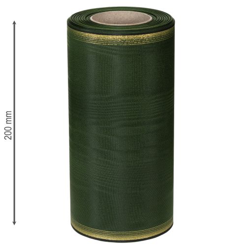 Artikel Kranzband Moiré 200mm Dunkelgrün mit Perlkante und Taftbindung - Dekoband für Festlichkeiten und Trauerfloristik, 25m