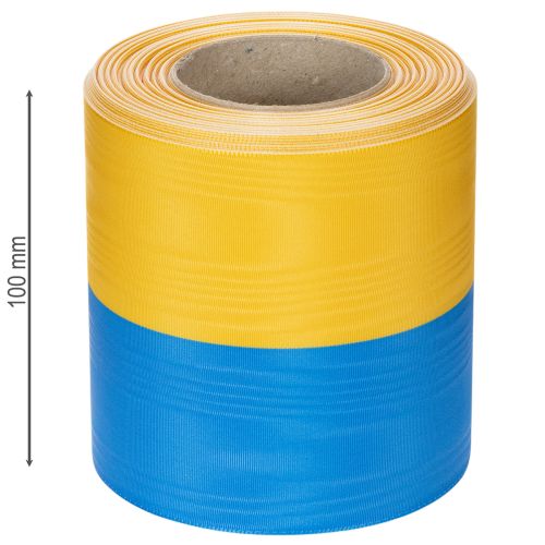 Artikel Kranzband Moiré Blau-Gelb 100mm, Schleifenband National, Vereinsband Deko, Trauerband Festlich, Acetat
