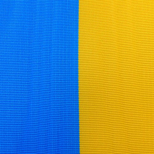 Artikel Kranzbänder Moiré blau-gelb