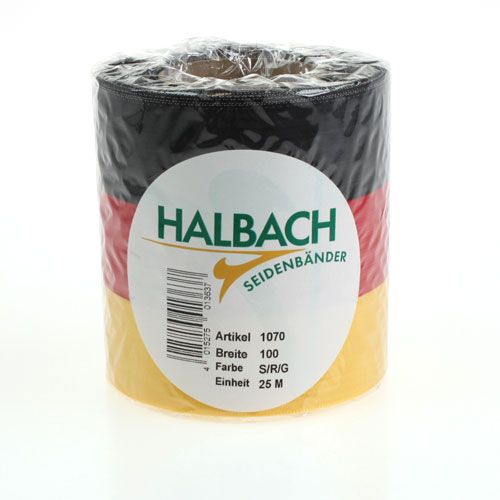 Floristik24 Kranzbänder Moiré schwarz-rot-gold 100 mm