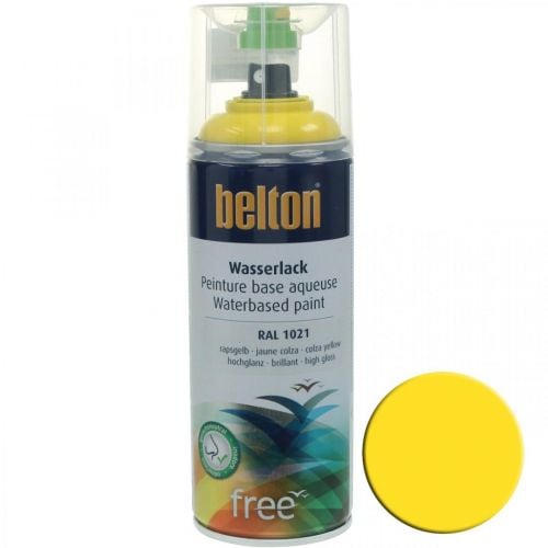 Belton free Wasserlack Gelb Hochglanz Spray Rapsgelb 400ml