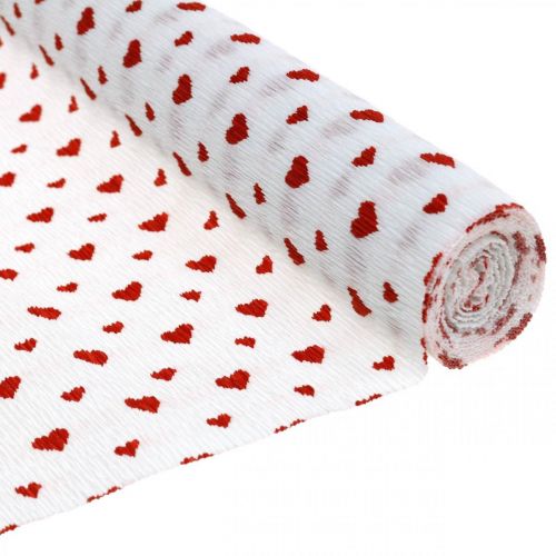 Artikel Krepppapier mit Herzen Floristenkrepp Muttertag Rot, Weiß 50×250cm