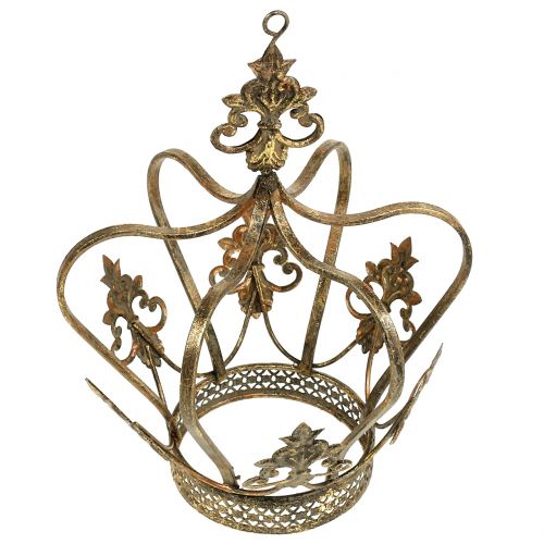 Floristik24 Krone Gold Antik Ø17,5cm H22,5cm