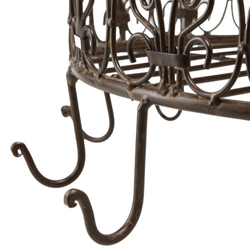 Floristik24 Küchenkrone Küchenhänger Korb mit Haken Braun Rost Optik Ø40cm