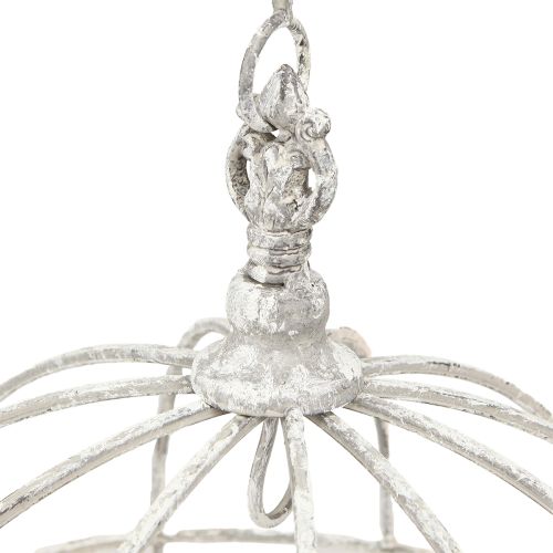 Floristik24 Küchenkrone Küchenhänger Metall Weiß Shabby Chic Ø31,5cm