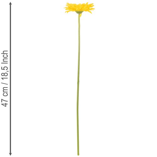 Künstliche Blumen Gerbera Sonnengelb Gartenblume 47cm 6St | Floristik24.de