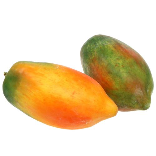Künstliche Papaya 13cm und 14cm Gelb, Grün 2St