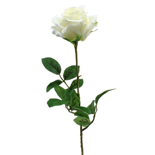 Rose Strauchrose Seidenblume Kunstblume weiß creme 50 cm 180310 F7 