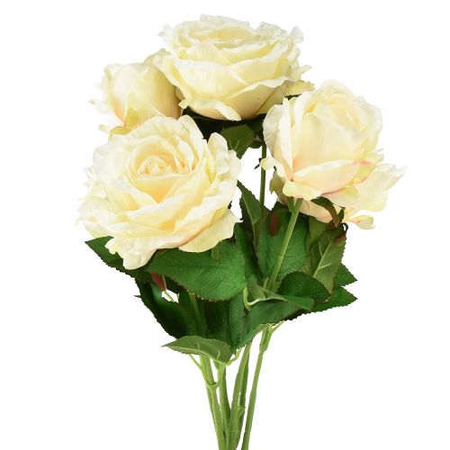 Künstliche Rosen Kunstblumenstrauß Rosen Creme Gelb Pick 54cm