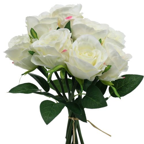 Künstliche Rosen im Bund Weiß 30cm 8St