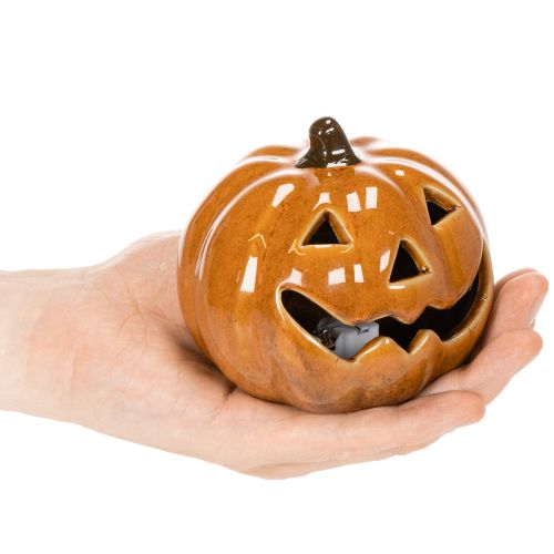 Keramik Kürbis LED Halloween Dekoration klein 10cm | Floristik24.de